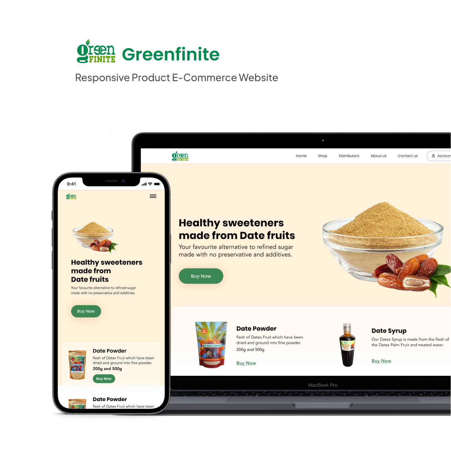 Greenfinite Responsive Product eCommerce Web App